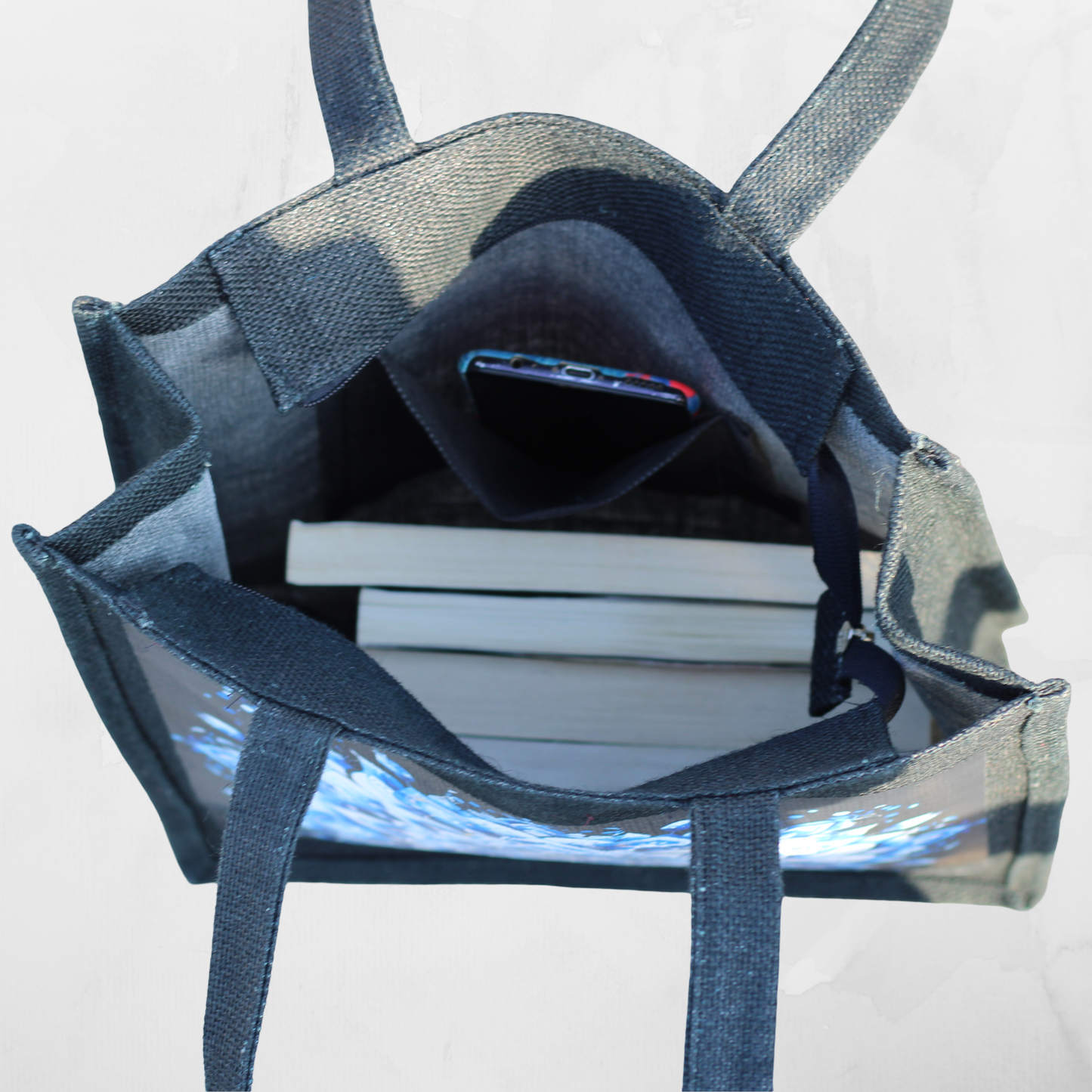 Celestial Bloom Jute Tote