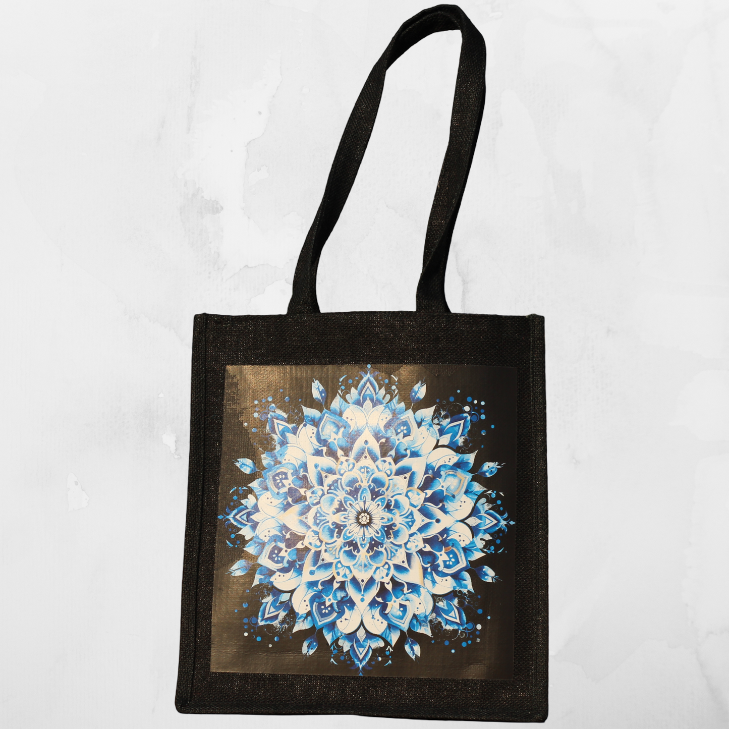 Celestial Bloom Jute Tote