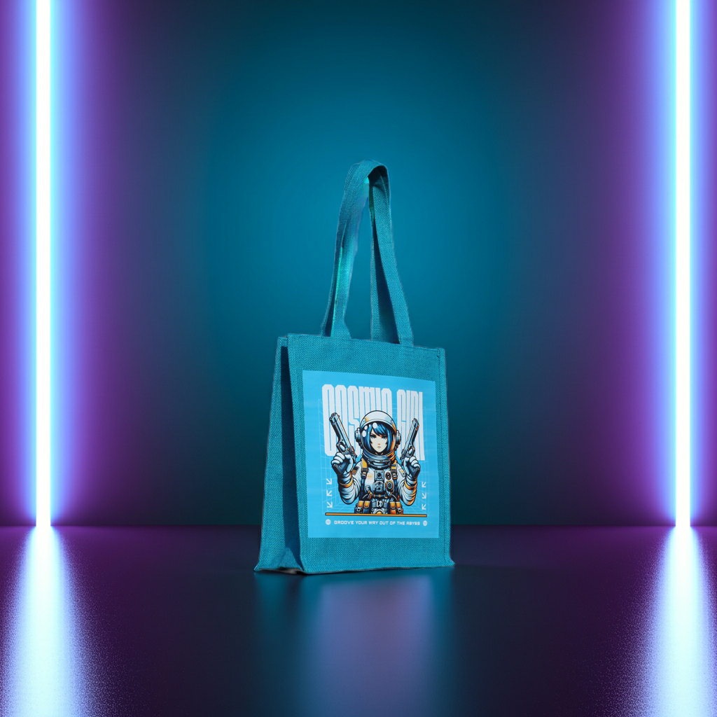 Cosmic Voyager Jute Tote