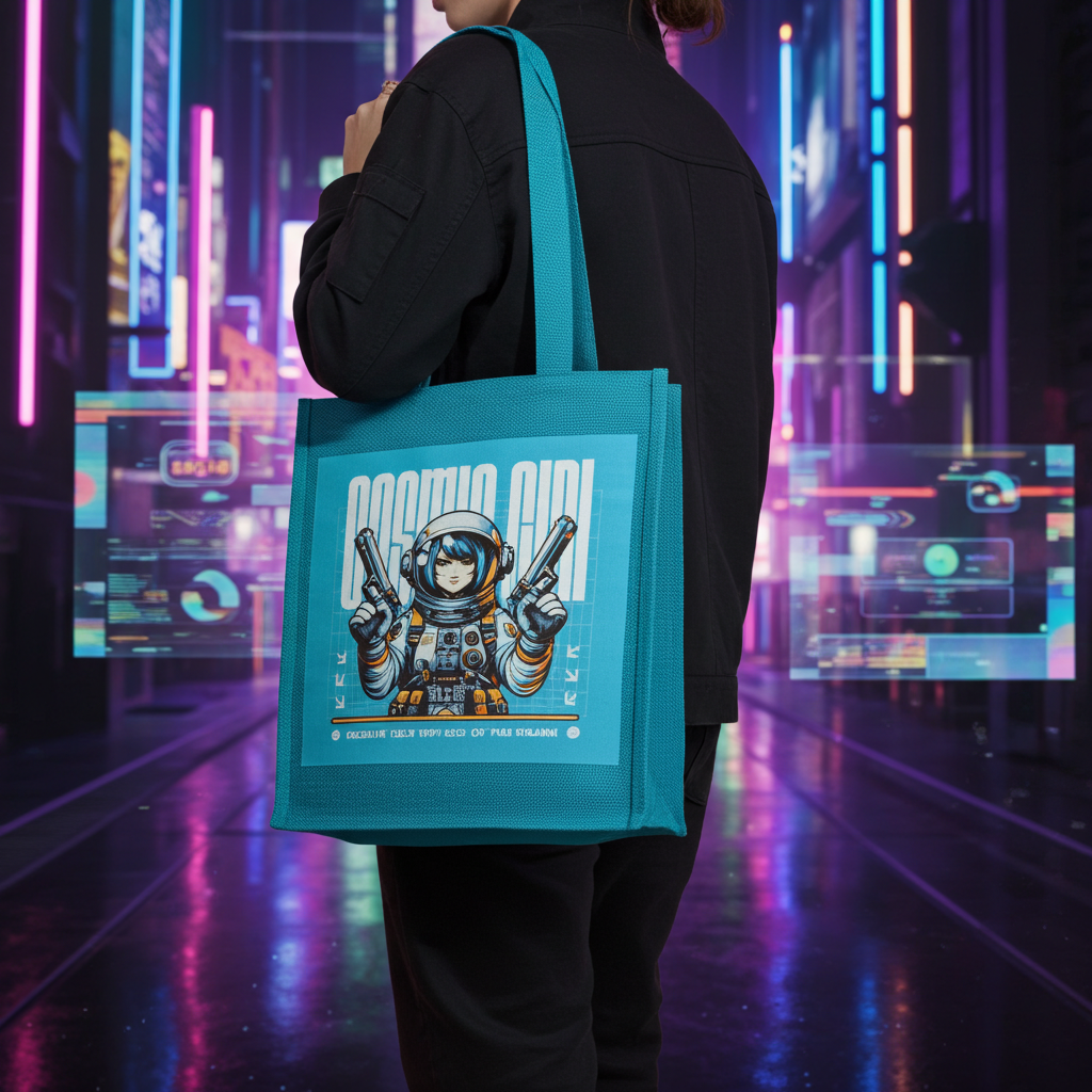 Cosmic Voyager Jute Tote